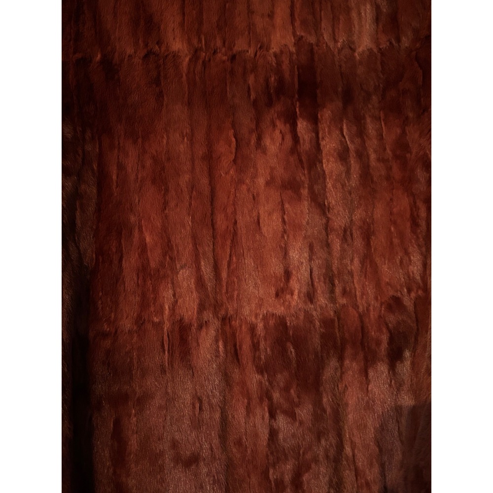Vintage Mahogany Mink Fur Coat Brown Shawl Collar‎ Monogrammed 1950s 1960s Lux - Picture 3 of 6